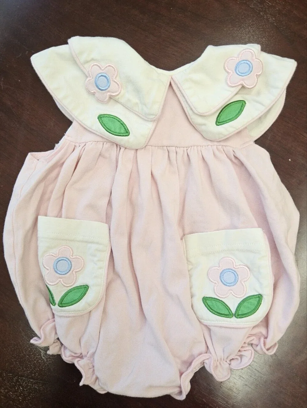 Cecil And Lou Pink Baby Girl Floral Romper